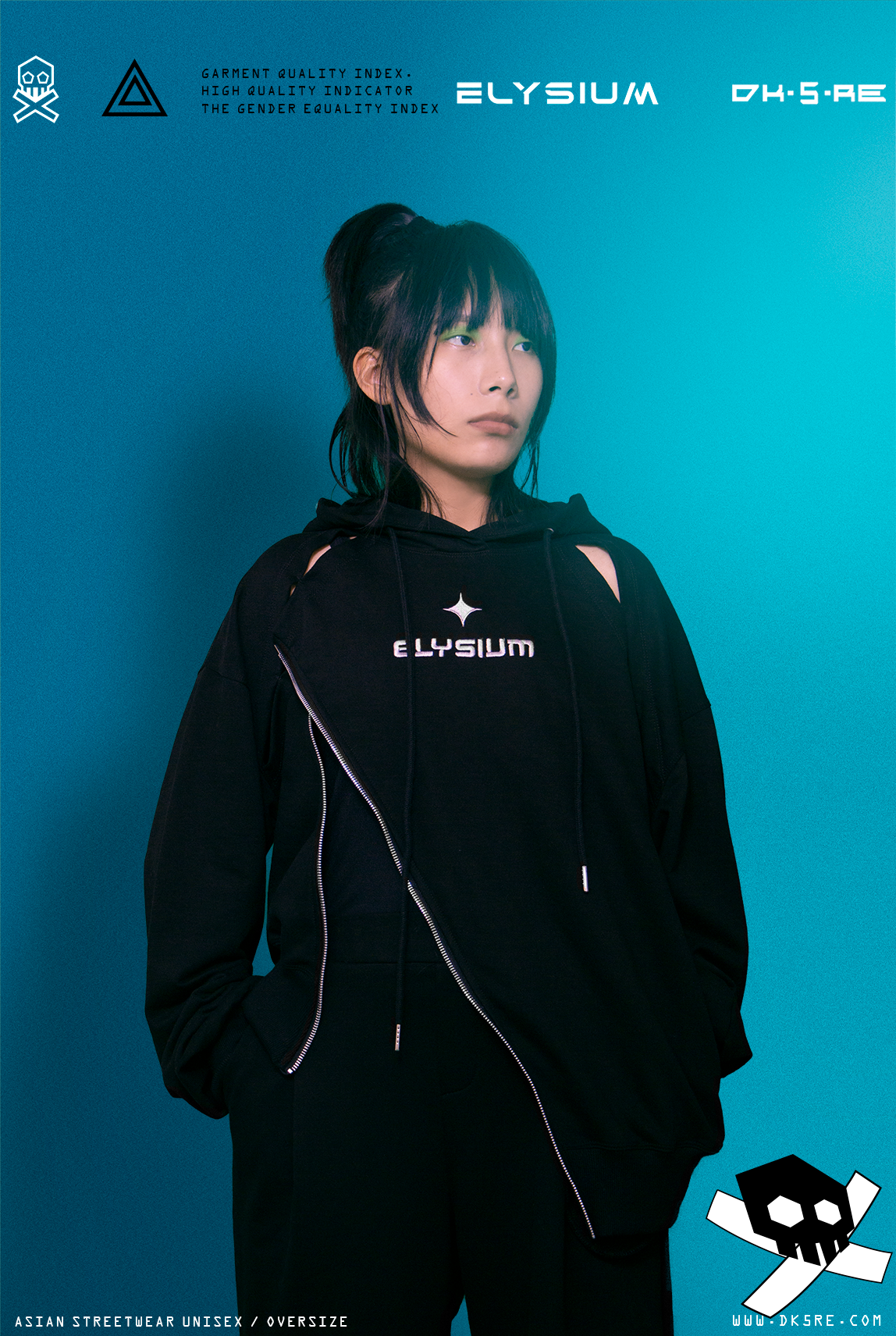 Hoodie asimetrico Elysium