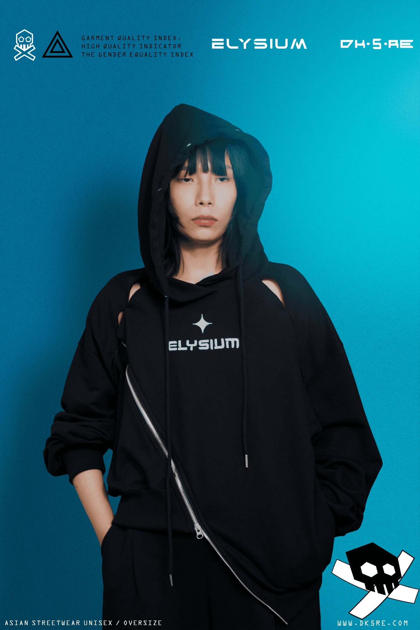 Hoodie asimetrico Elysium