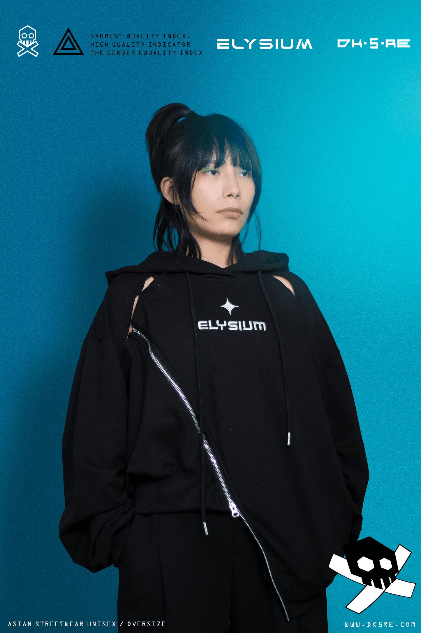 Hoodie asimetrico Elysium