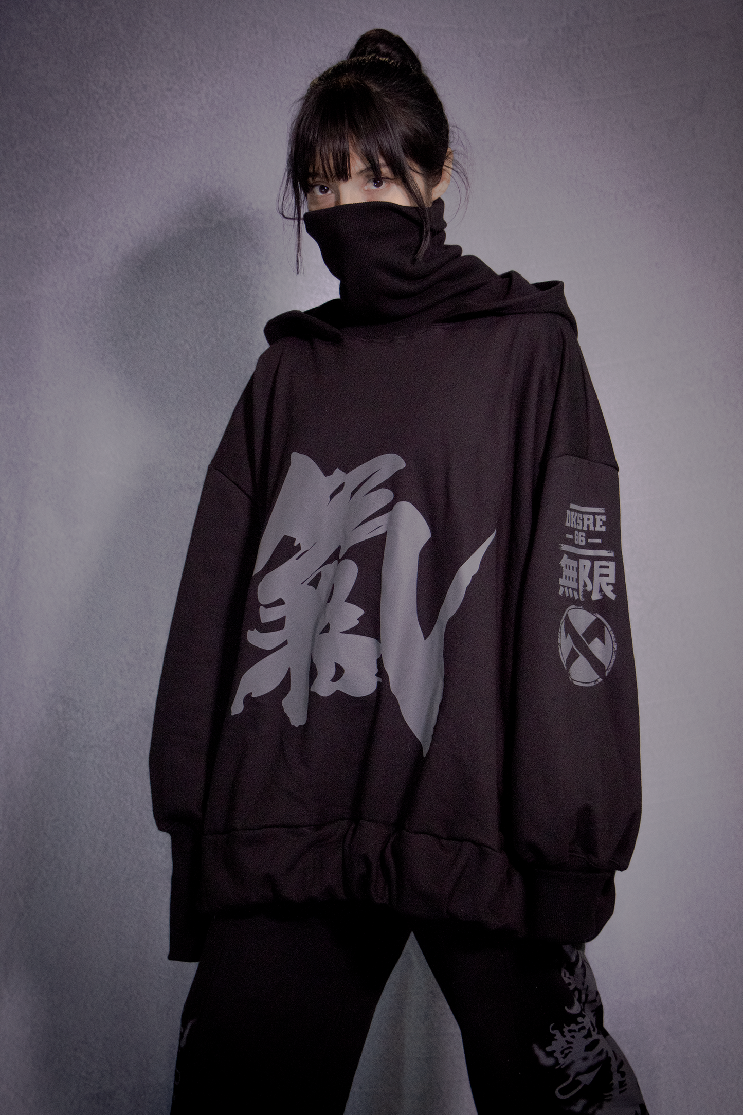 Hoodie Unisex Ying Yang Negro