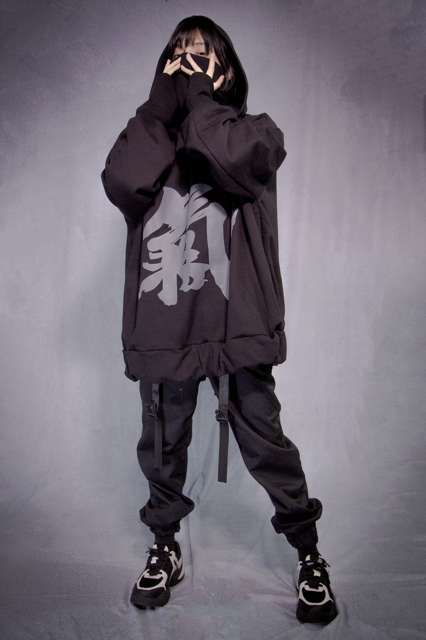 Hoodie Unisex Ying Yang Negro