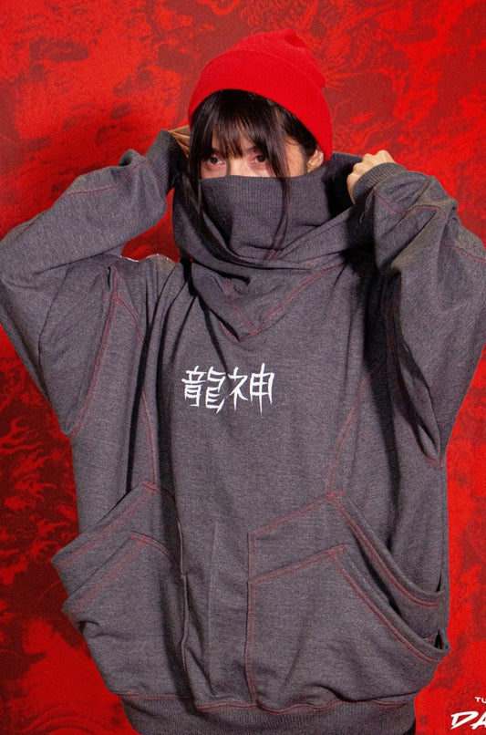 Turtleneck unisex hoodie "Ryujin"